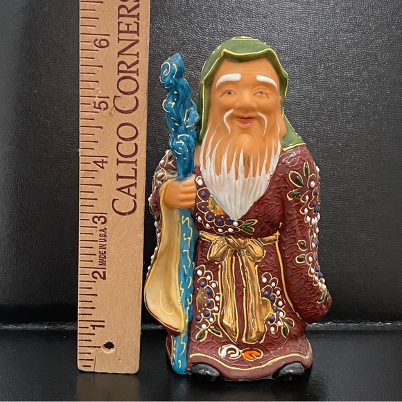 Vintage Signed Kutani Jurojin God Of Elderly & Longevity 6” Porcelain Figurine - Picture 3 of 15
